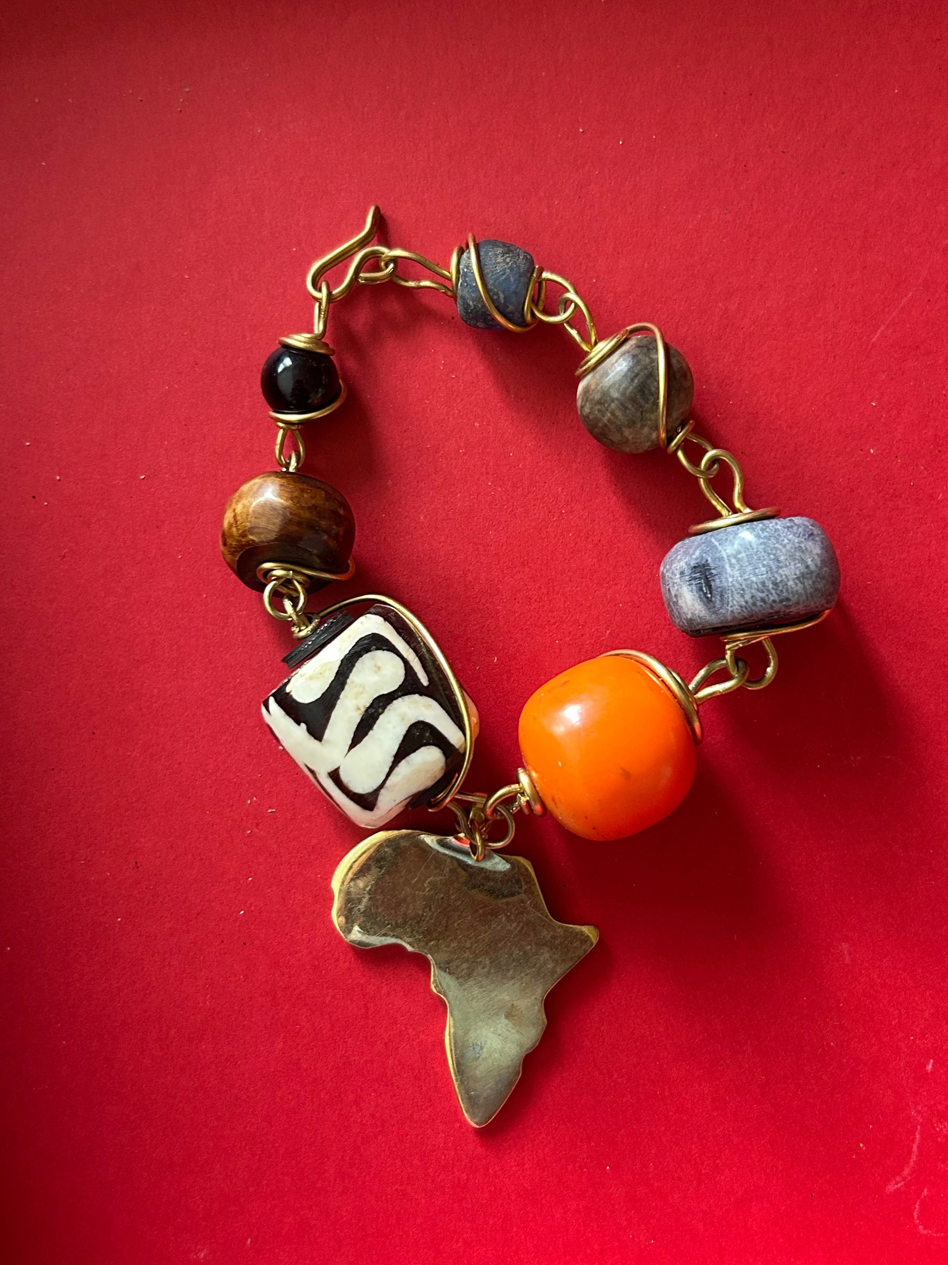 Batik & Brass Africa Charm Bracelet