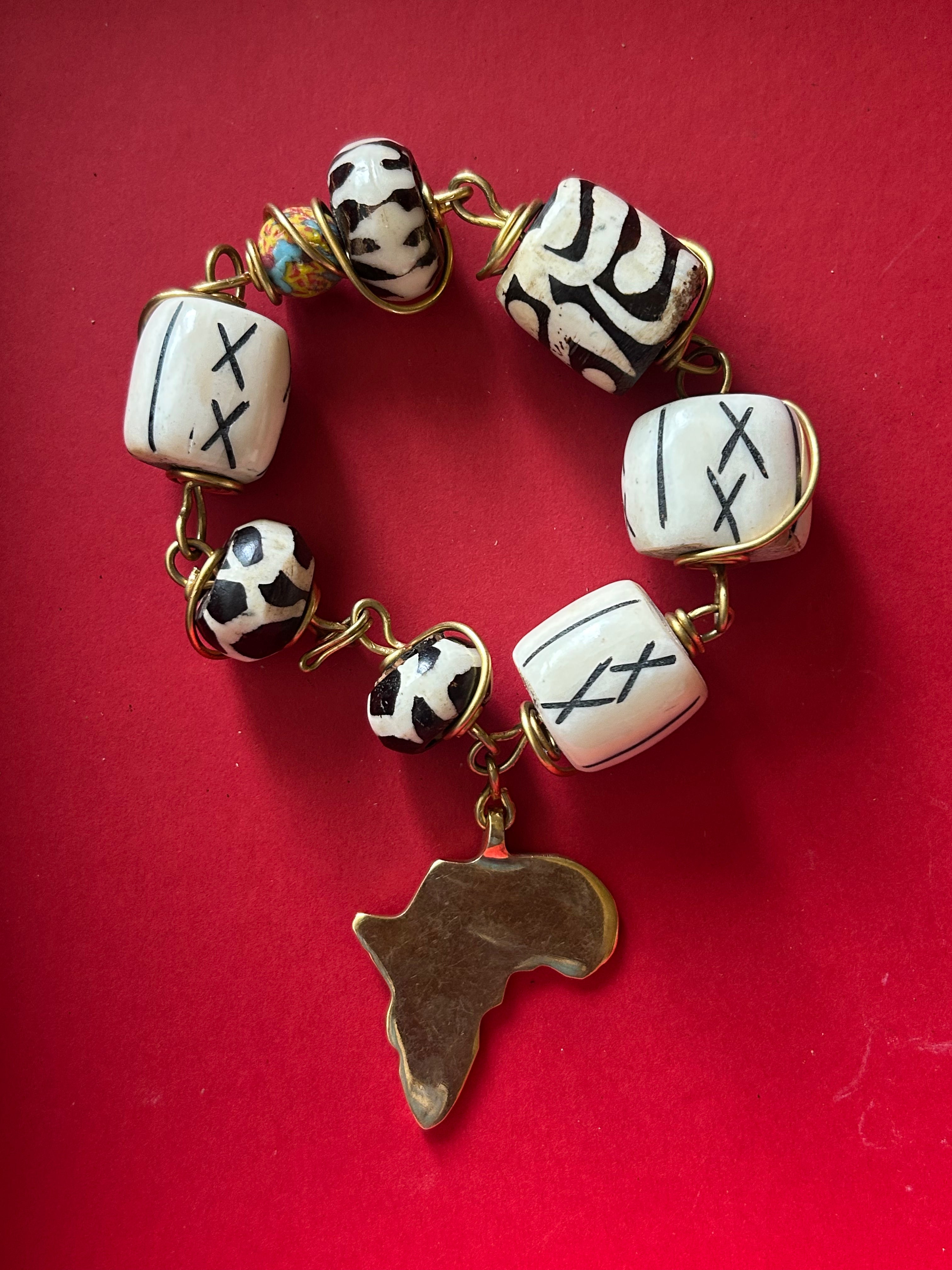 Batik & Brass Africa Charm Bracelet