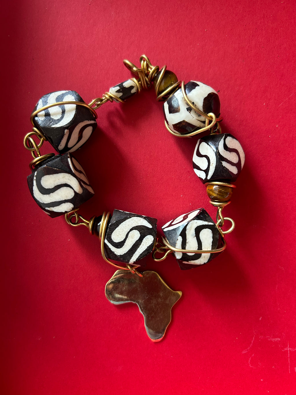 Batik & Brass Africa Charm Bracelet